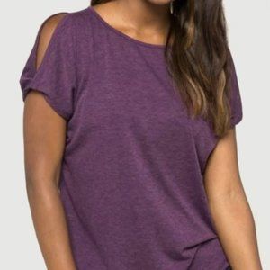COLETTE Romey Cold Shoulder Knit Top, purple, size small